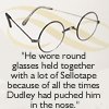 glasses 'he wore round'